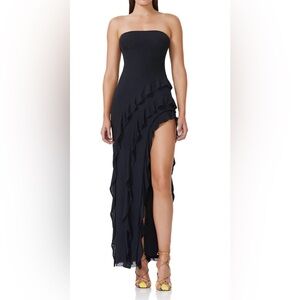 AFRM Siobhan Maxi Dress, black, size small